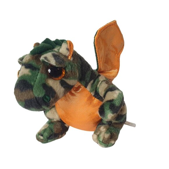 Ty Beanie Babies Raxor Dragon 9" Plush Camouflage Retired Orange Stuffed Animal - Picture 4 of 9